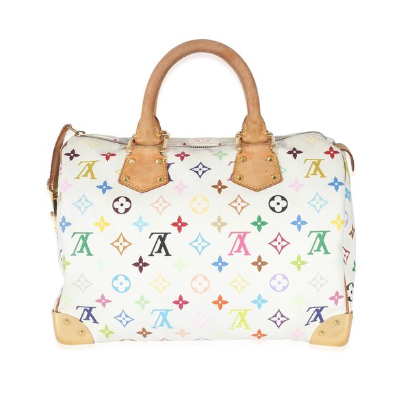 Louis Vuitton x Takashi Murakami White Monogram Multicolore Canvas Speedy 30 - Picture 3 of 7